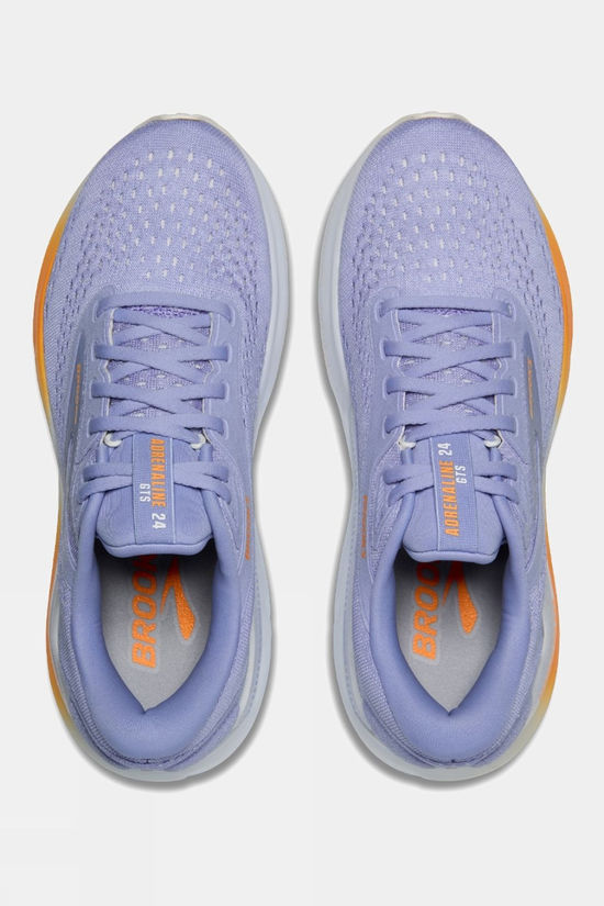 Brooks Womens Adrenaline GTS 24 Shoes Blue Heron/White/Orange