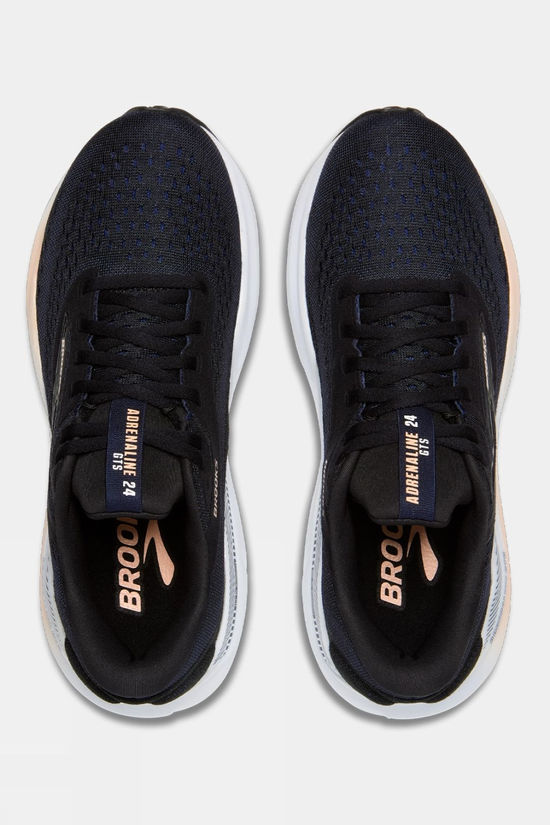 Brooks Womens Adrenaline GTS 24 Shoes Black/Peach/Peacoat