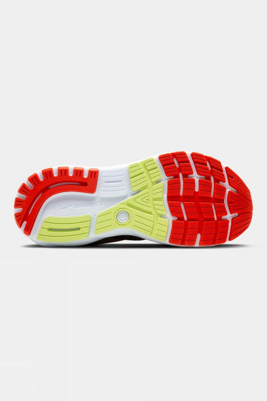 Brooks Mens Ghost 16 Shoes - Wide Black/Mandarin Red/Green