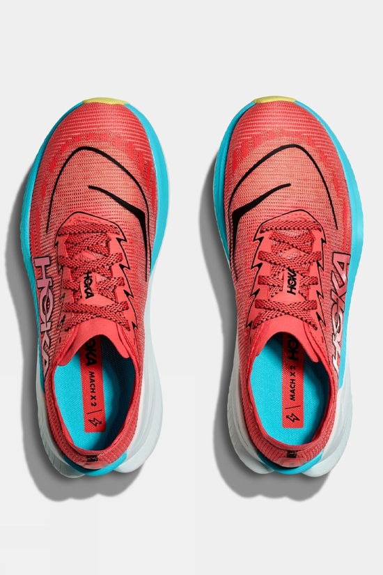 Hoka Mens Mach X 2 Running Shoes Grapefruit/Electric Coral