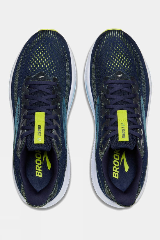 Brooks Mens Ghost 17 Shoes - Wide Peacoat/Lime/Blue