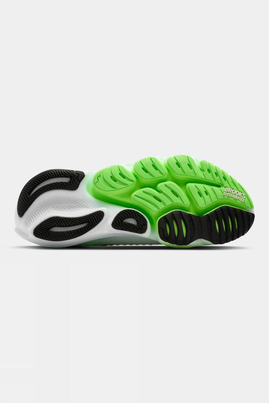 Brooks Mens Glycerin Flex Shoes White/Green Gecko/Phantom