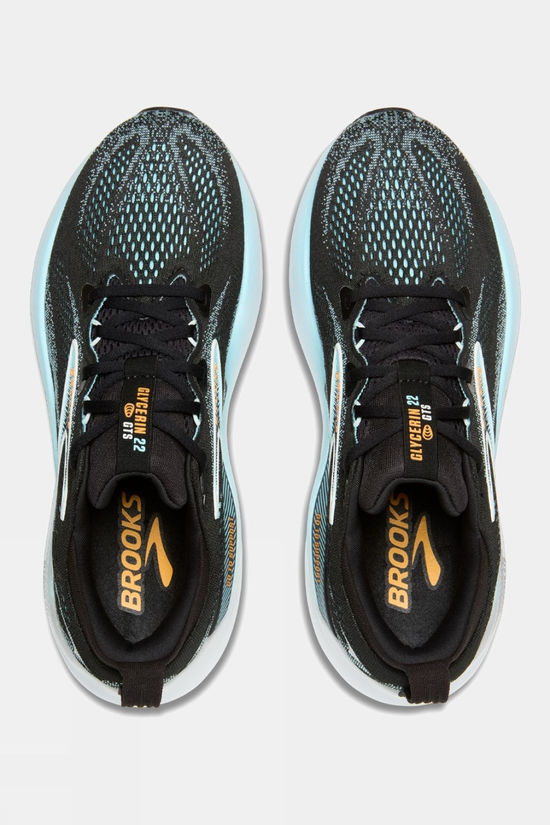 Brooks Mens Glycerin GTS 22 Shoes Black/Atomizer/Blazing Orange