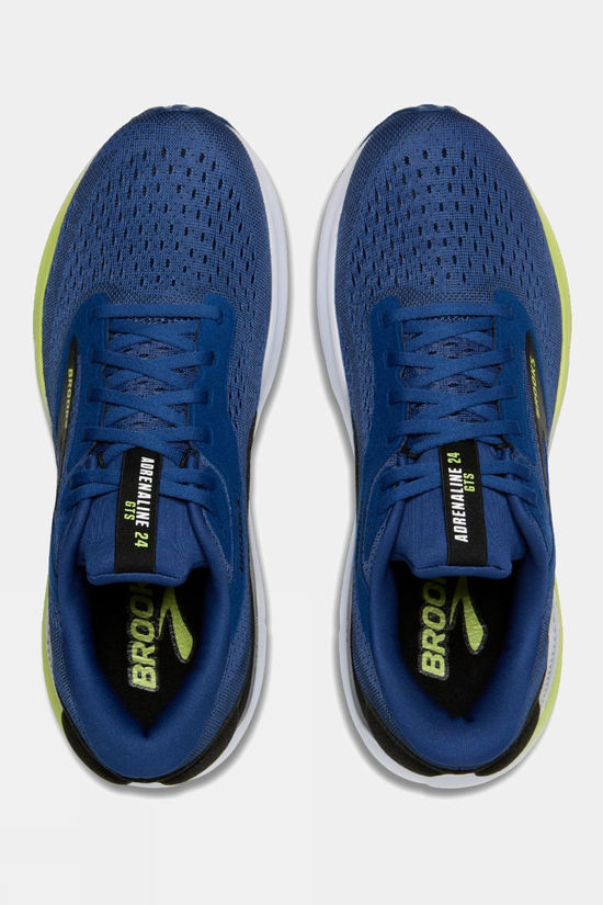 Brooks Mens Adrenaline GTS 24 Shoes Navy Peony/Black/Acid Lime