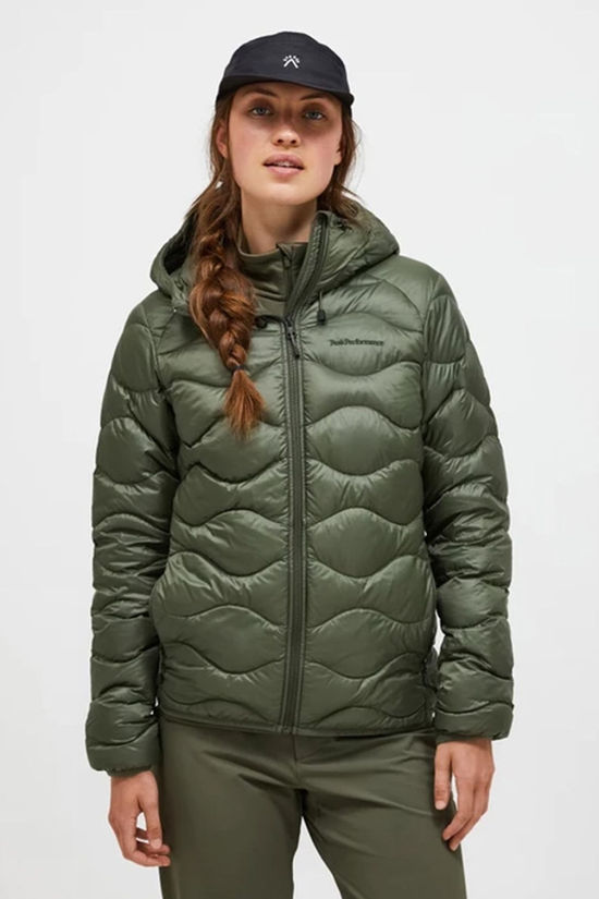 Peak Performance Womens Helium Down Hood Jacket Pine Needle