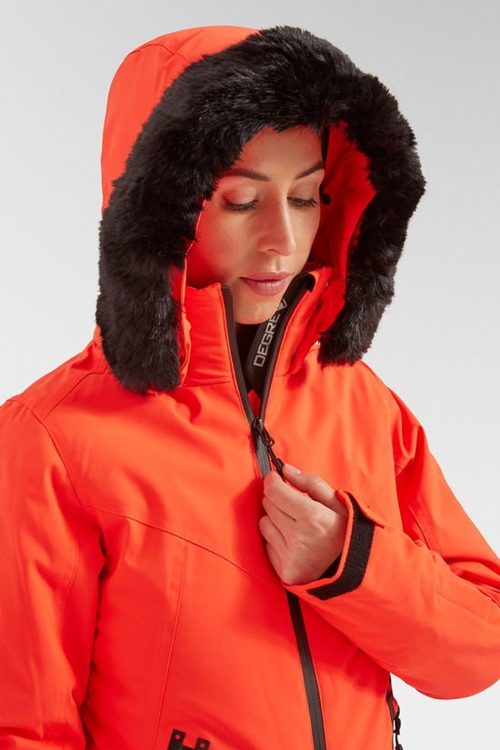 Degre 7 Womens Geod Faux Fur Jacket Magma