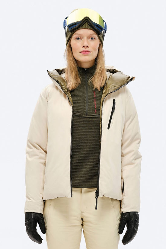 The Mountain Studio Womens D-5 Pertex Reversible Tecno Down Jacket Forest Green-Castle Wall
