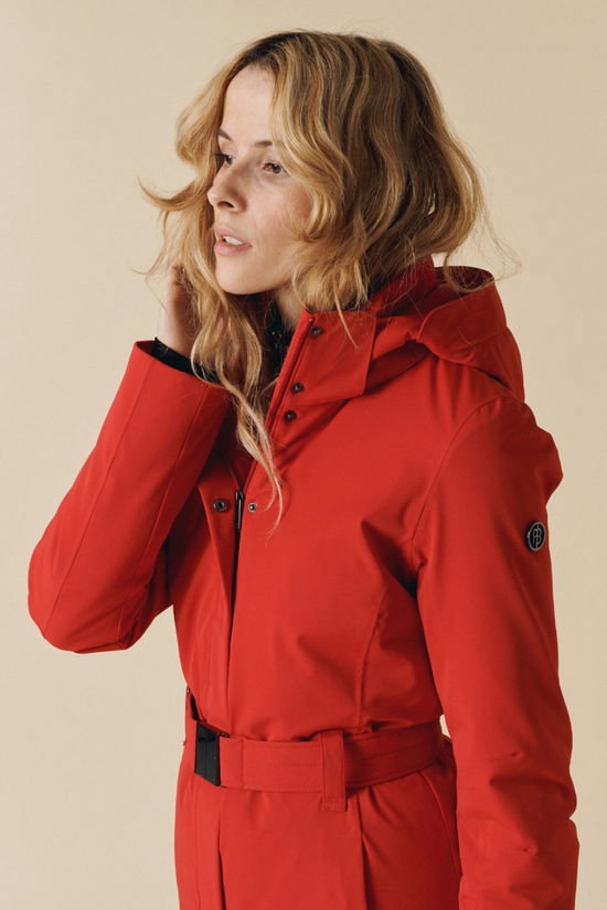 Poivre Blanc Womens Emily Faux Fur Ski Jacket Scarlet Red