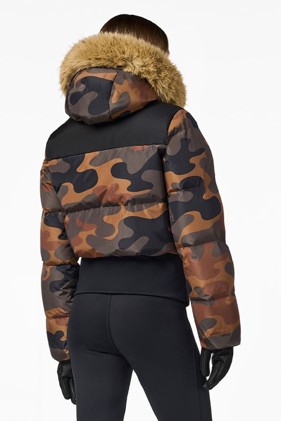 Goldbergh Womens Kiri Faux Ski Jacket Army Print