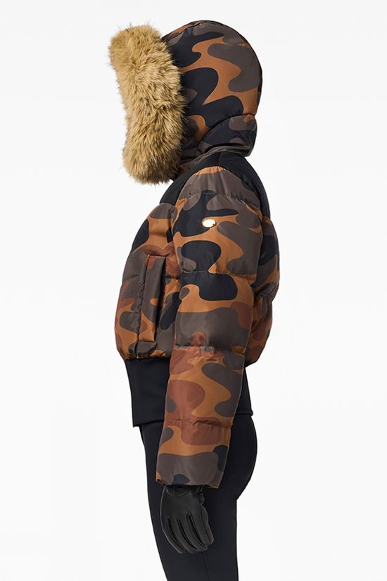 Goldbergh Womens Kiri Faux Ski Jacket Army Print