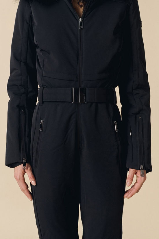 Poivre Blanc Womens Emy Faux Fur Ski Overall  Black