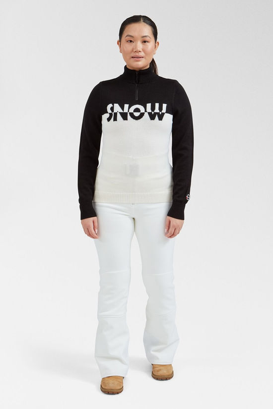 Henri Duvillard Womens Pepy Knit Half Zip Top White