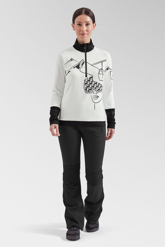 Toni Sailer Sports Womens Amie Gondola Half Zip Top Bright White