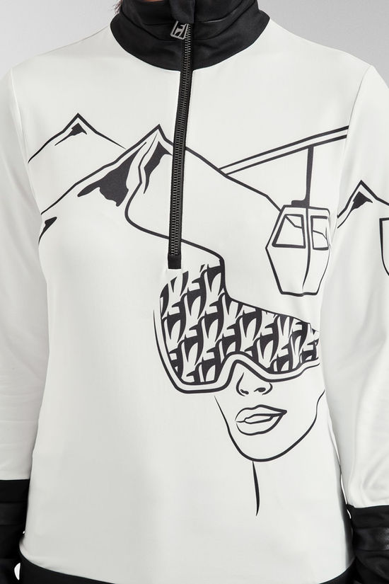 Toni Sailer Sports Womens Amie Gondola Half Zip Top Bright White