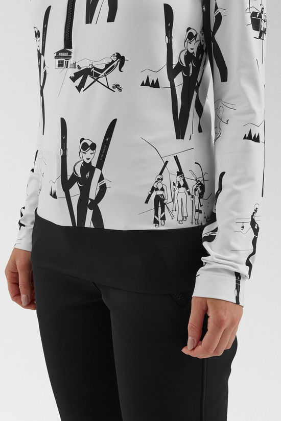 Toni Sailer Sports Womens Wieka Print Half Zip Top  Bright White