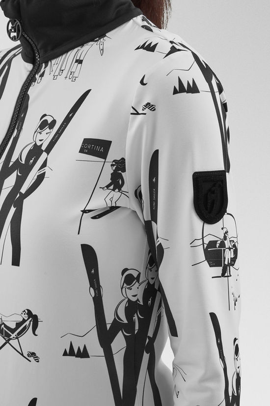 Toni Sailer Sports Womens Wieka Print Half Zip Top  Bright White