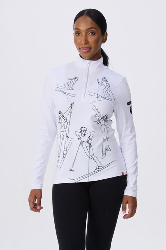Krimson Klover Womens Sketch Girls Base Layer Top White/Black