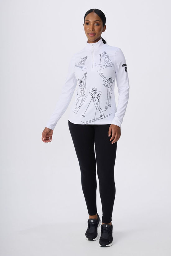 Krimson Klover Womens Sketch Girls Base Layer Top White/Black