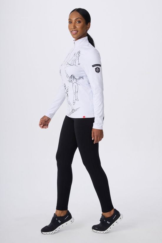 Krimson Klover Womens Sketch Girls Base Layer Top White/Black