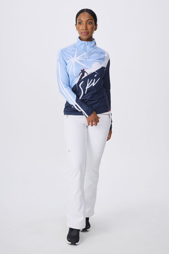 Krimson Klover Womens Sunburst Base Layer Top Chambray Blue