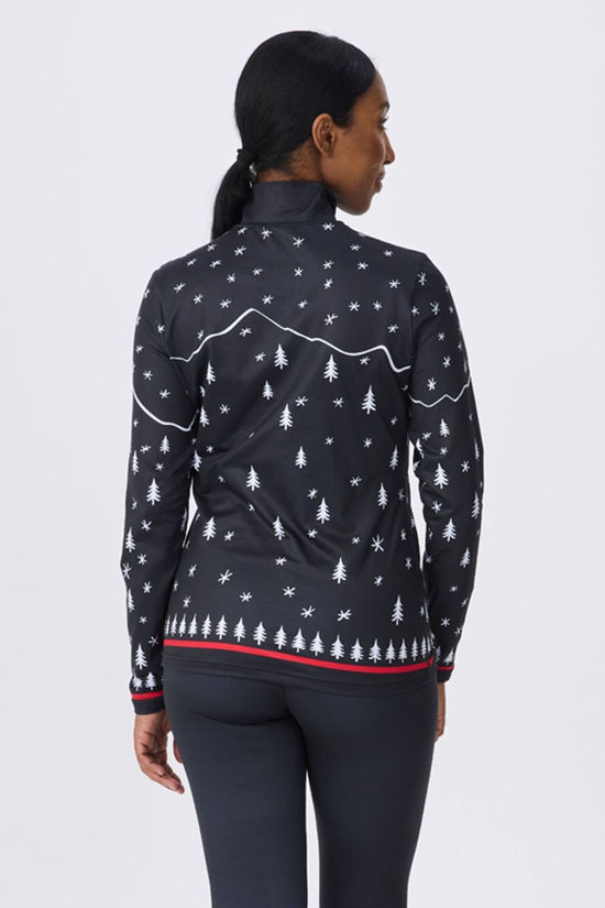 Krimson Klover Womens Winter Apres Base Layer Top  Black