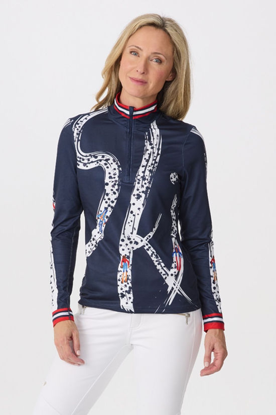 Krimson Klover Womens Ariel Base Layer Top Navy/Red