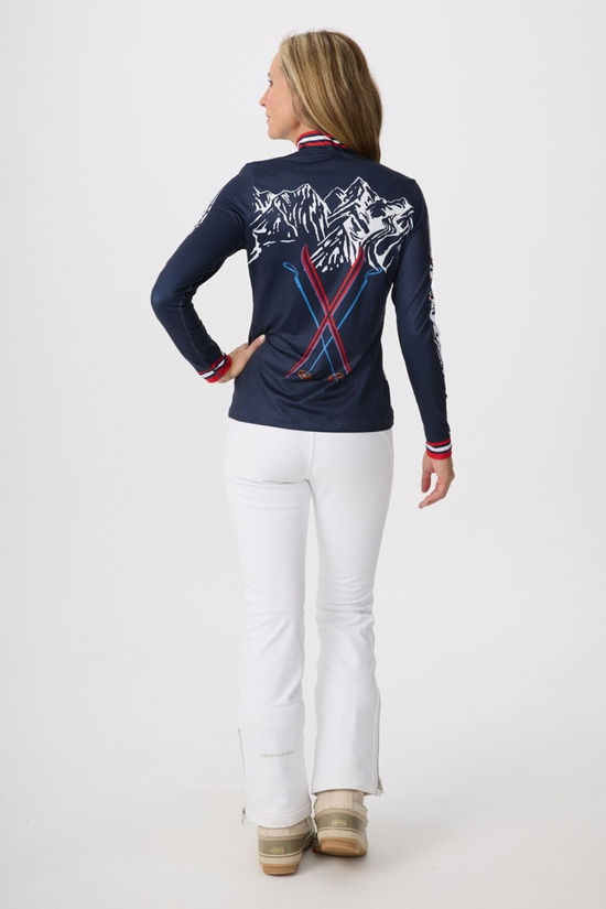 Krimson Klover Womens Ariel Base Layer Top Navy/Red