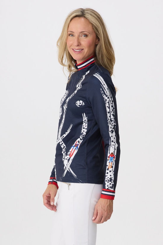 Krimson Klover Womens Ariel Base Layer Top Navy/Red