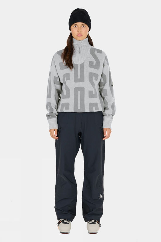 SOS Womens Verbier Windstopper Knitted Sweatshirt Harbour Mist