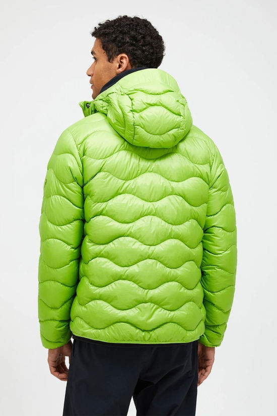 Peak Performance Mens Helium Down Hooded Jacket Stand Out Green