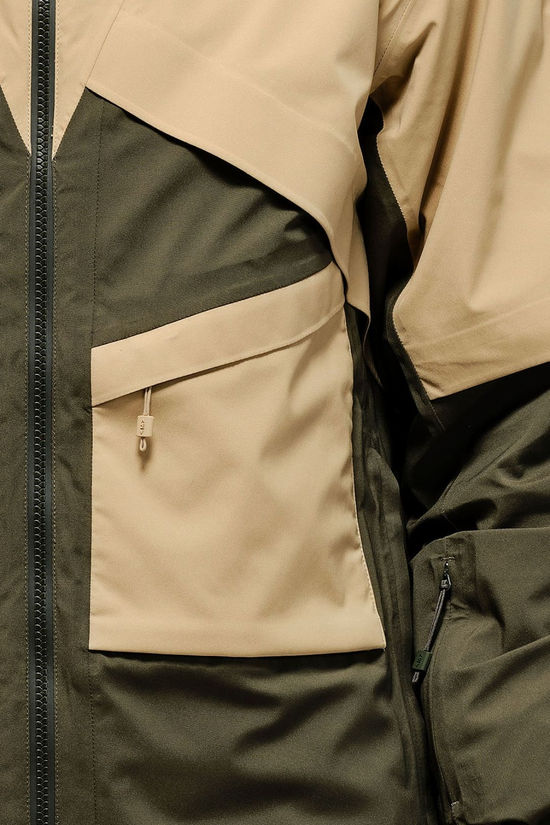 The Mountain Studio Mens S-1 GTX 2L Stretch Insulated Jacket Forest Green, Sand