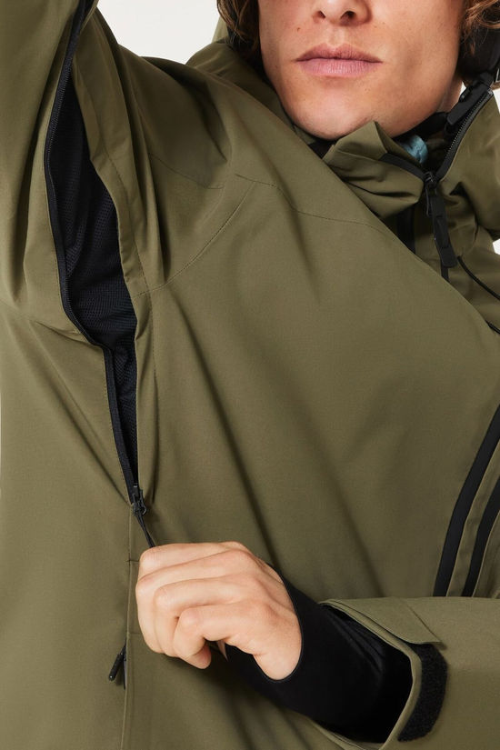 Oakley Mens Canopy Insulated Ski Jacket Army Green