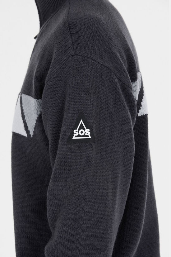 SOS Mens Aboda Windstopper Quarter Zip Fleece  Blue Graphite