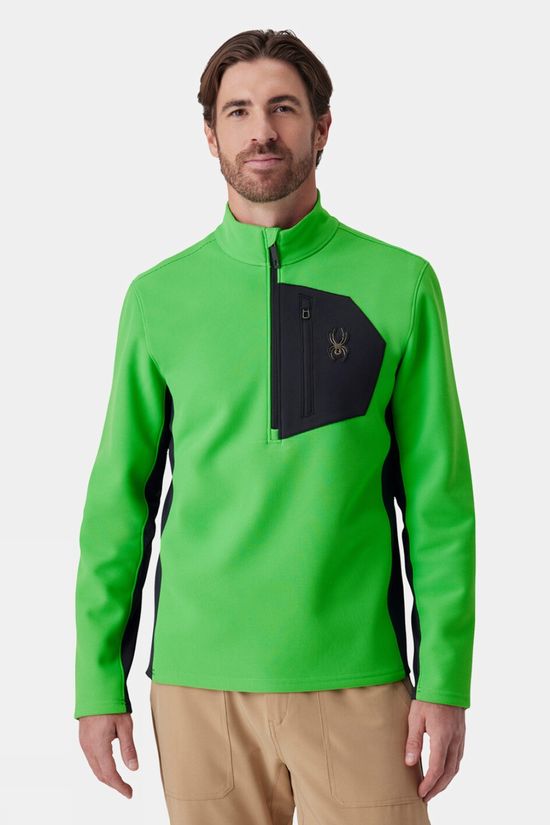 Spyder Mens Bandit Half Zip Fleece Strobe Green