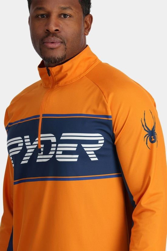 Spyder Mens Paramount Half Zip Fleece Saffron