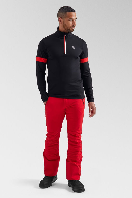 Toni Sailer Sports Mens Boris Half Zip Fleece Black-Red