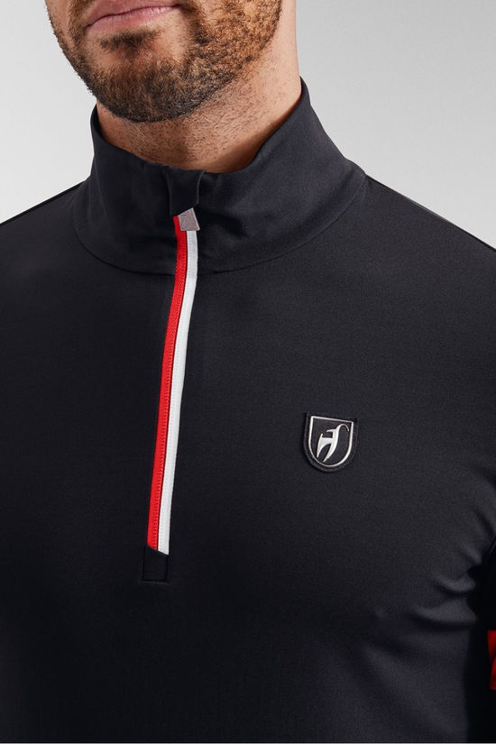 Toni Sailer Sports Mens Boris Half Zip Fleece Black-Red