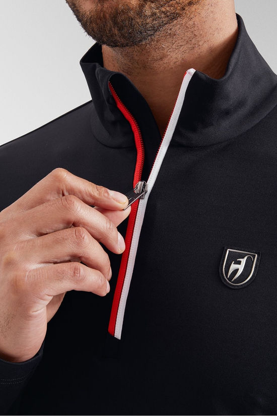 Toni Sailer Sports Mens Boris Half Zip Fleece Black-Red