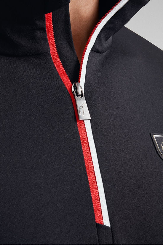 Toni Sailer Sports Mens Boris Half Zip Fleece Black-Red