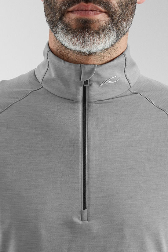 Kjus Mens Dispatch Half Zip Midlayer  Pewter/Black