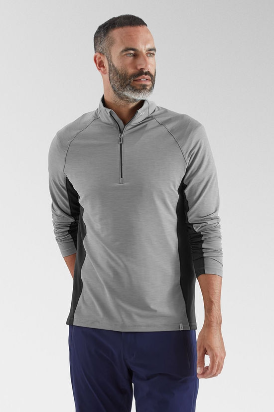 Kjus Mens Dispatch Half Zip Midlayer  Pewter/Black