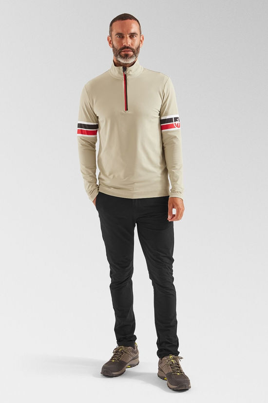Toni Sailer Sports Mens Mateo Half Zip Fleece  Mineral Earth