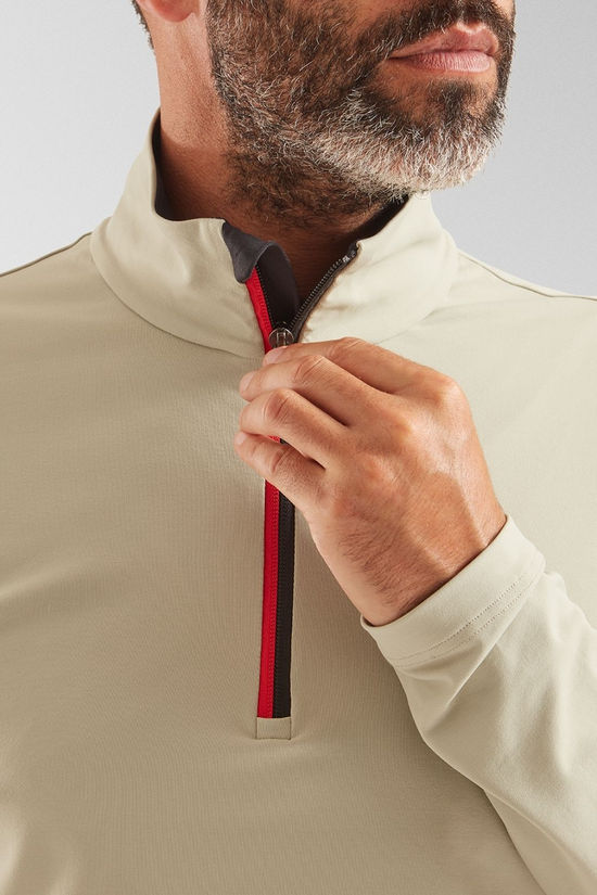 Toni Sailer Sports Mens Mateo Half Zip Fleece  Mineral Earth