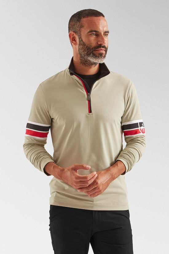 Toni Sailer Sports Mens Mateo Half Zip Fleece  Mineral Earth