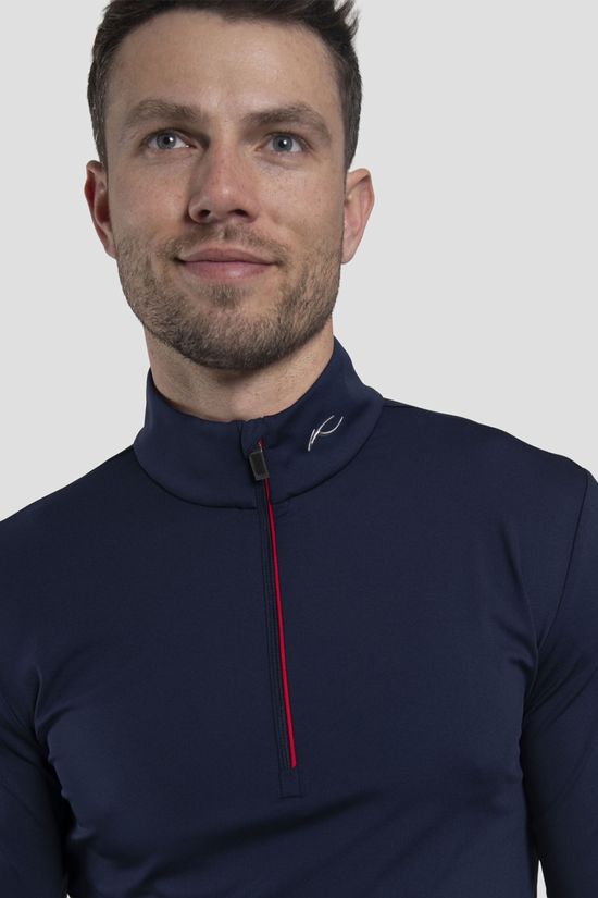 Kjus Mens Feel Half-Zip Midlayer Top Kjus Navy/Chili