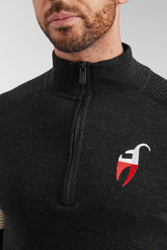 Toni Sailer Sports Mens Ernstl Half Zip Knitted Sweatshirt Black