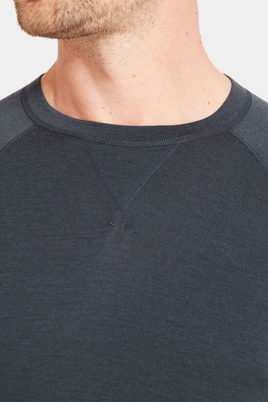 Artilect Mens Flatiron 185 Crew Base Layer Top Dusk Blue/Black