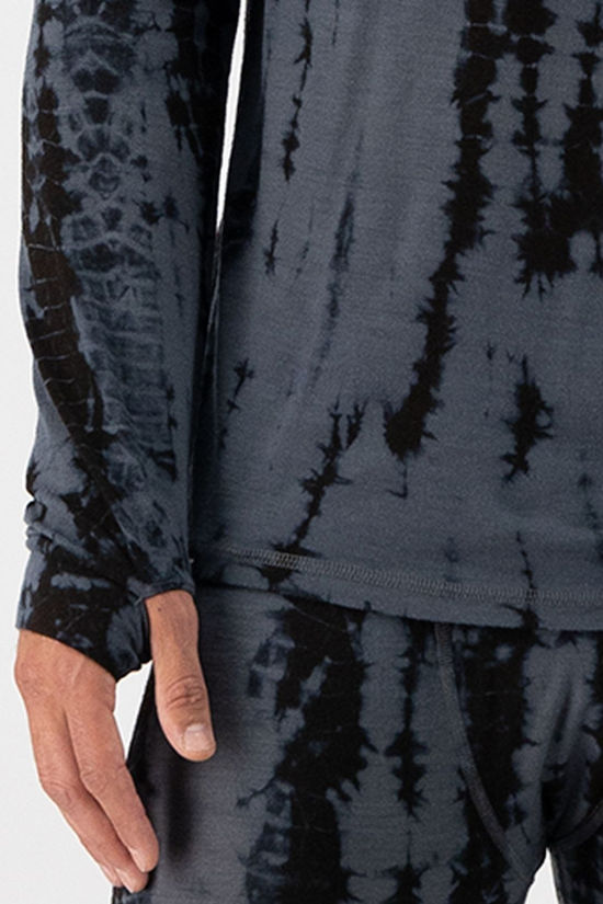 Mons Royale Mens Cascade Merino Flex 200 Long Sleeve Top Grey Tie Dye