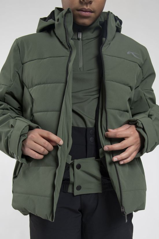 Kjus Boys Edge Ski Jacket 14+ Green Slate/Black