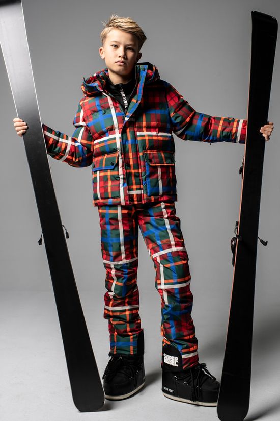 SuperRebel Kids Colorado Ski Jacket Check Aop